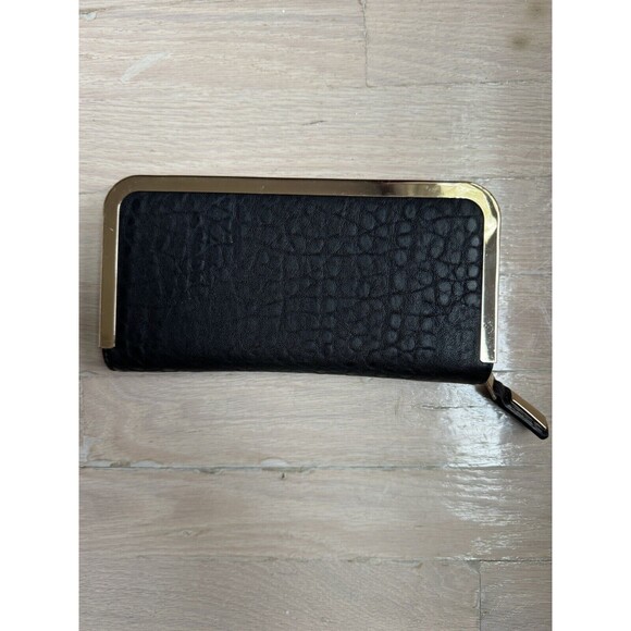 Urban Expressions‎ Vegan Leather Wallet Black/Gold Clutch Cruelty Free NWOT - Picture 2 of 3